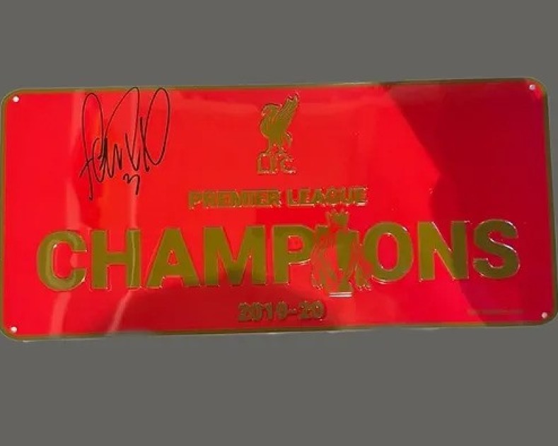 Fabinho Signed Liverpool Road Sign