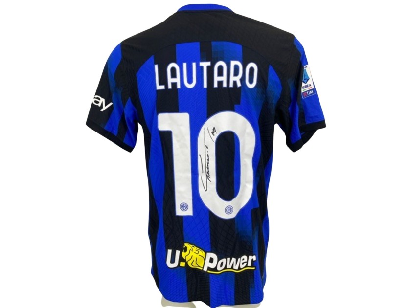 Lautaro Official Inter Milan Signed Shirt, 2023/24