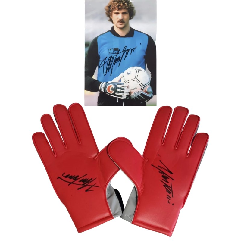 Stefano Tacconi - Signed Gloves with Signed Photograph