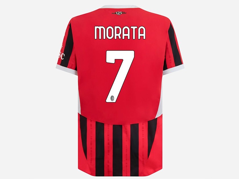 Morata's Milan 2024/25 Signed with Personalized Dedication Shirt