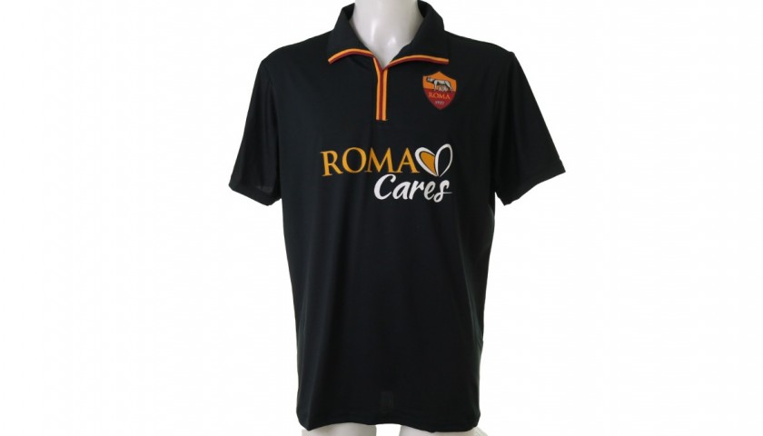 Totti As Roma Kappa 2011 2012 Black Long Sleeve Jersey Maglia Shirt M