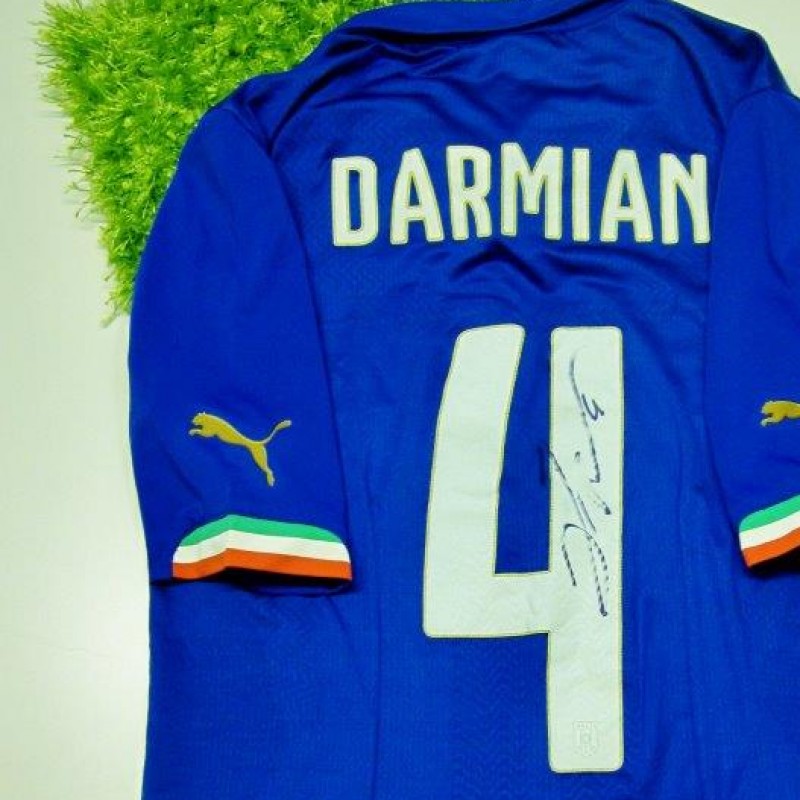 Darmian Italy official authentic shirt signed, Brazil 2014 - #celebriamolamaglia #vivoazzurro