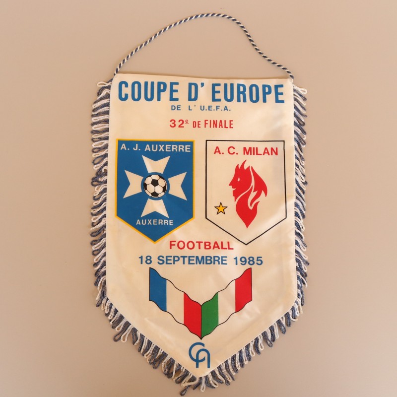 Auxerre vs AC Milan Match Pennant, UEFA Cup 1985