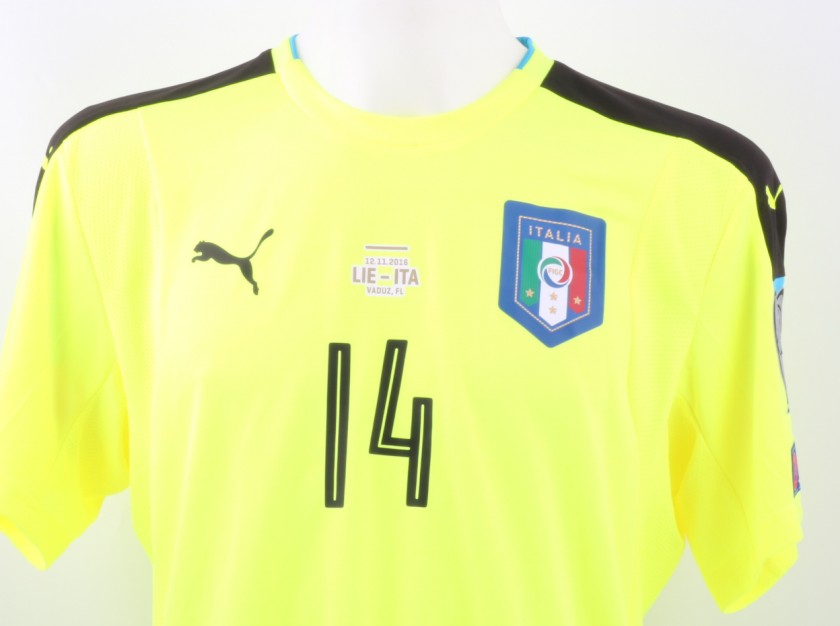 Perin issued/worn shirt, Liechtenstein-Italy 12/11/2016