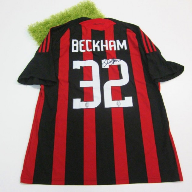 Beckham Milan shirt, Serie A 2008/2009, signed