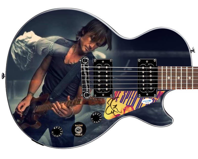 Chitarra Epiphone personalizzata firmata da Keith Urban con grafica "Dual Exposure