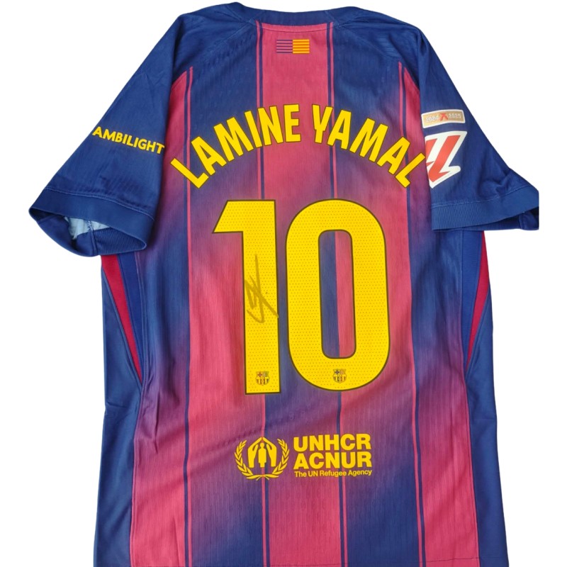 Yamal's Signed Match-Issued Shirt, Barcelona vs Athletic Bilbao 2025 - Special Patch