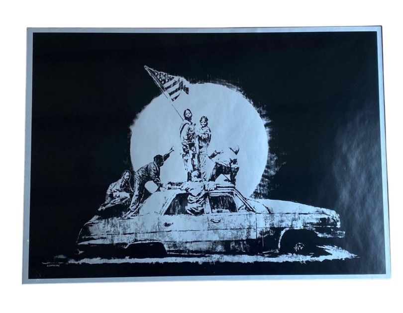 Serigrafia della bandiera di Banksy - Non firmata