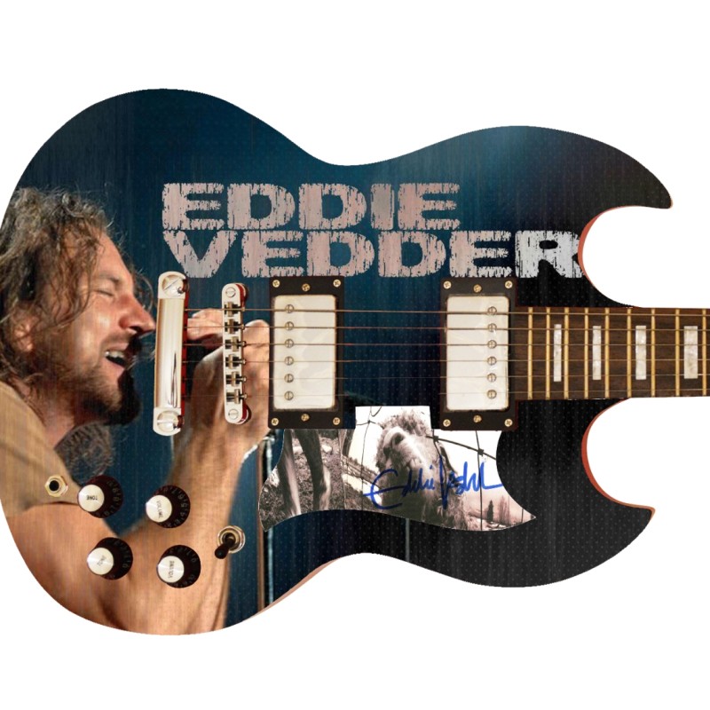 Eddie Vedder of Pearl Jam Signed Custom Graphics Guitar 