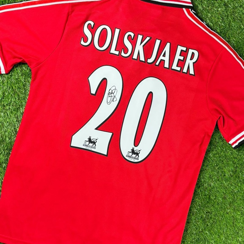 Ole Gunnar Solskjaer Signed Manchester United 1999 Home Football Shirt COA