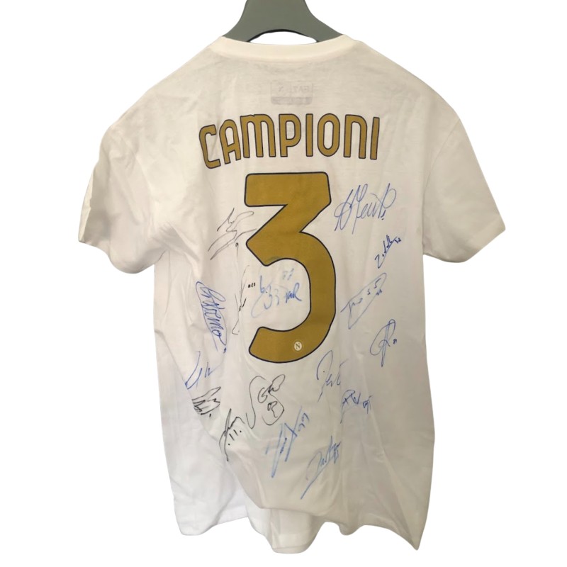 Official Napoli Italian Champions T-Shirt - Signed by the Team