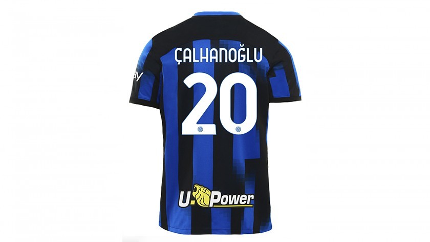 Çalhanoğlu's Inter Shirt, 2023-2024, Signed with personalized Dedication