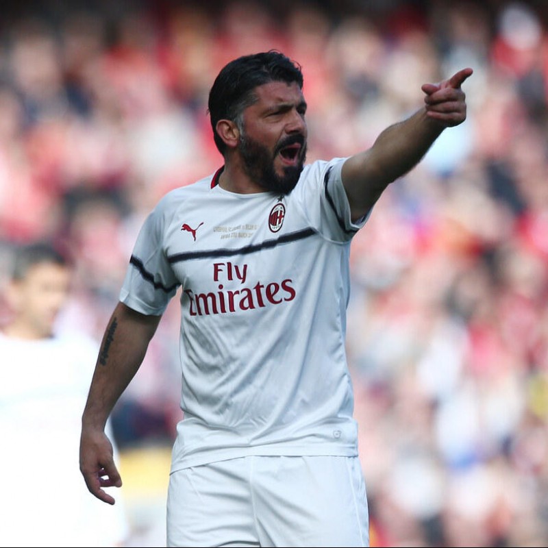 Gattuso's Worn and Signed Shirt, Liverpool-AC Milan 2019