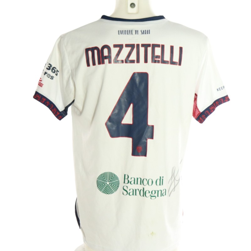 Maglia Mazzitelli Unwashed Pisa vs Cagliari, 2026 - Autografata