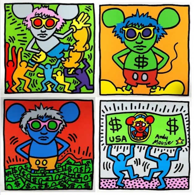 'Andy Mouse Set' Silkscreens by Keith Haring