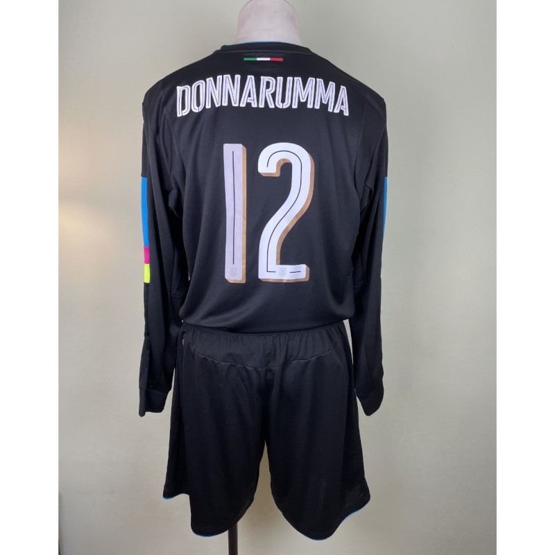 Gianluigi Donnarumma's Italy 2016 Debut Match Shirt with Shorts vs France 