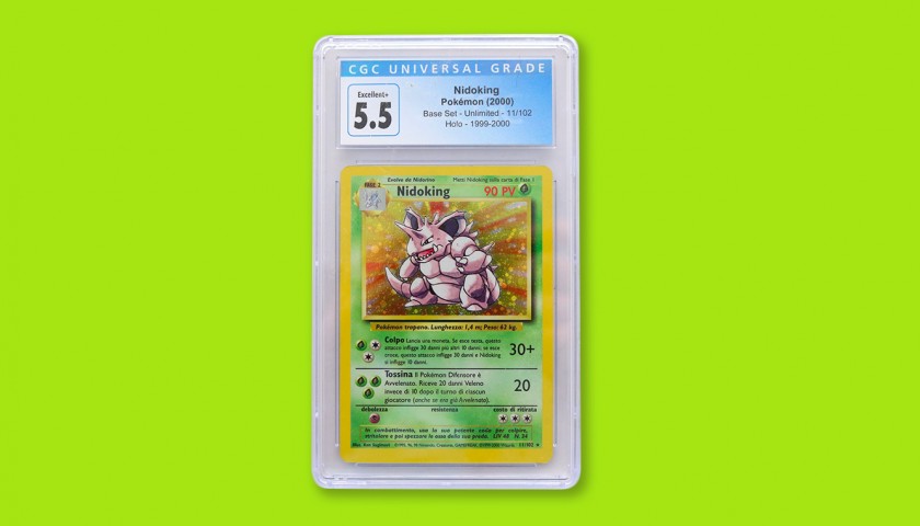 Pokémon Nidoking Holo Base Set Unlimited (2000, Italian) CGC 5.5