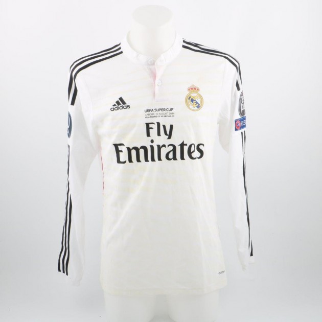 Bale shirt, issued/worn Uefa Supercup Real Madrid-Sevilla, 12/8/14