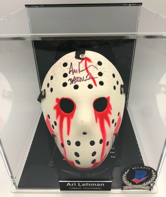 Ari Lehman's Jason Friday 13th Signed Mask Display