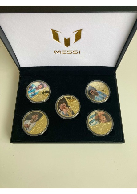 Lionel Messi Argentina Cofanetto di monete placcate in oro