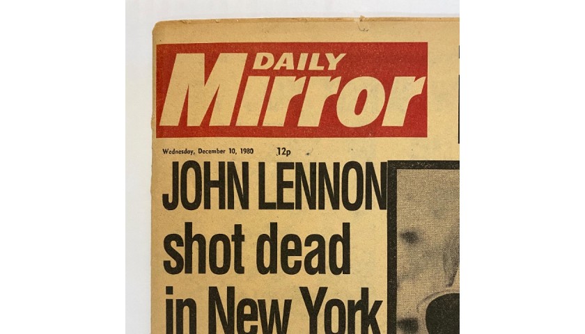 Daily Mirror 'John Lennon Death of a Hero' 10/12/1980 Original