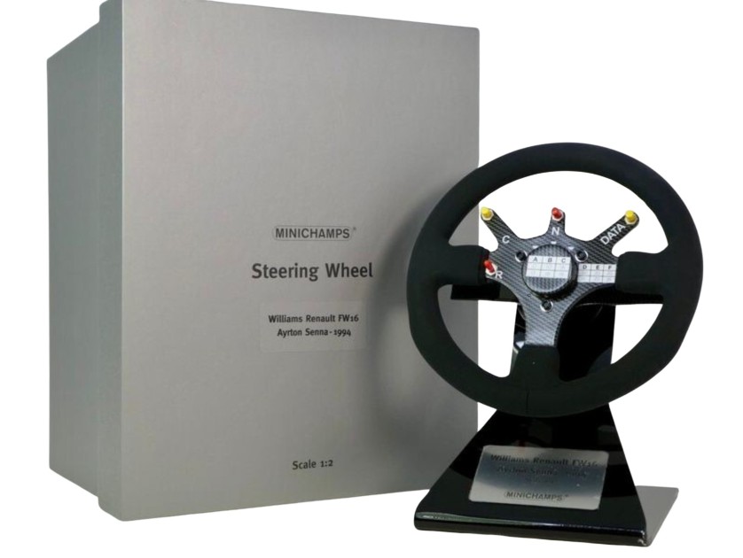 Ayrton Senna's Williams Renault Minichamps Steering Wheel in 1:2 Scale, 1994