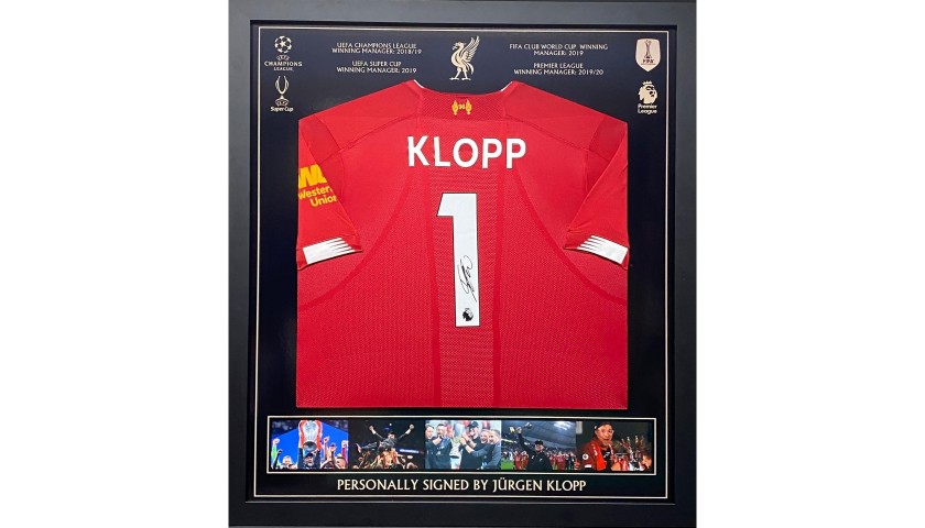 Framed Liverpool Home Shirt 2018/19 Signed by Jürgen Klopp
