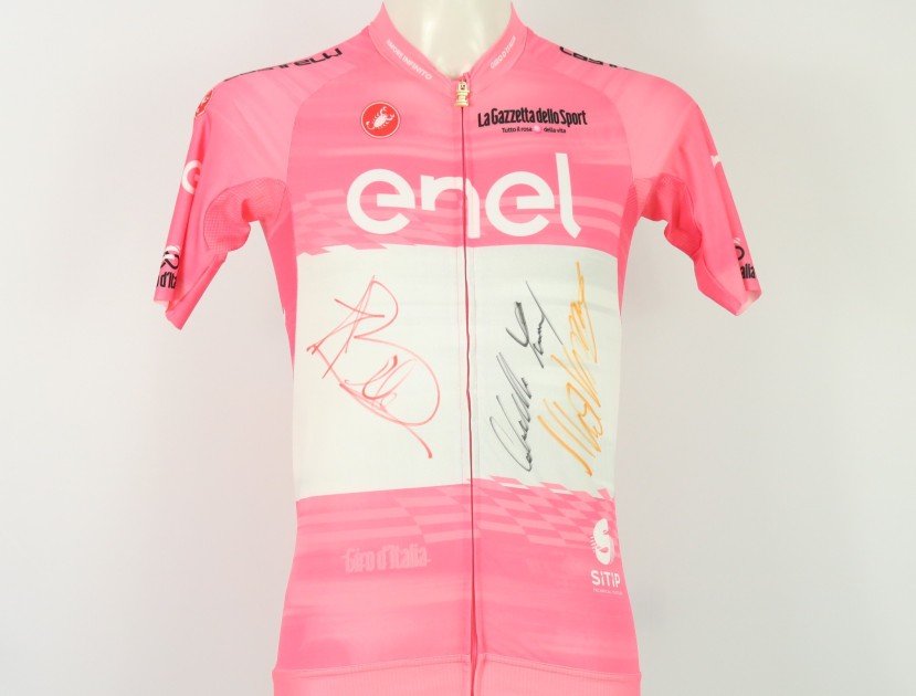 Giro d'Italia Pink Jersey signed by Nibali, Colbrelli and Ballan