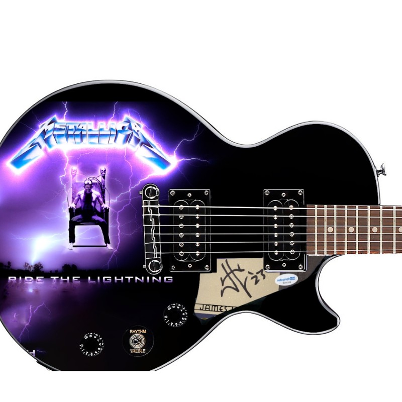 James Hetfield of Metallica Signed Epiphone "Ride The Lightning" Graphics Guitar