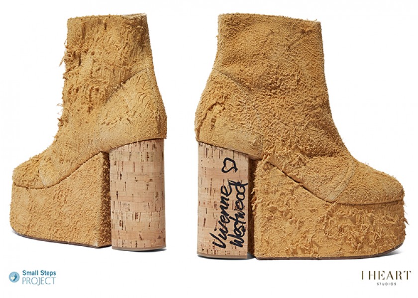 Vivienne Westwood's Autographed Cork Platform Heels from Her Personal Collection