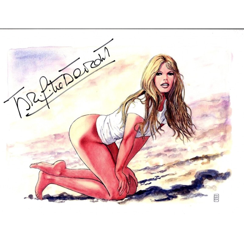 Milo Manara print signed by Brigitte Bardot