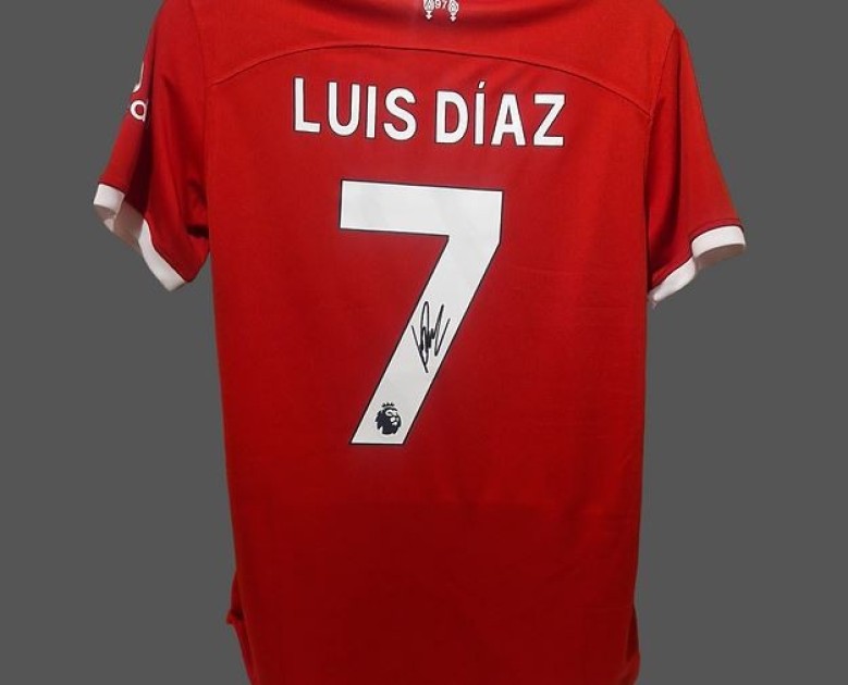 Maglia ufficiale Luis Díaz Liverpool, 2023/24 - Autografata 