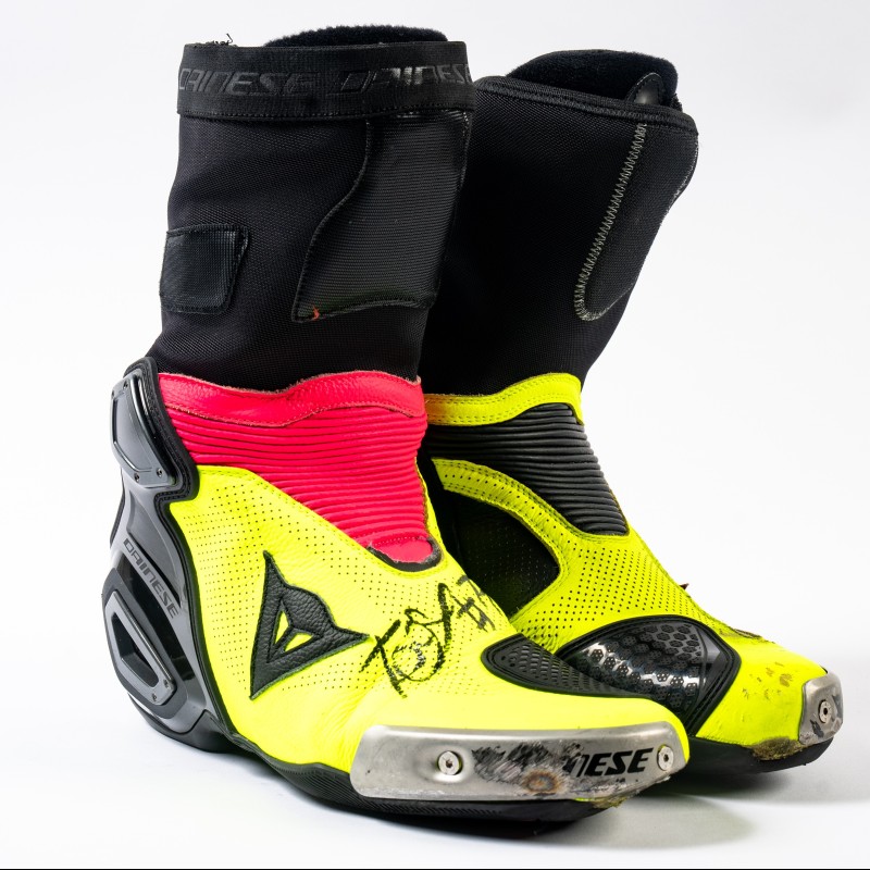 Tony Arbolino’s Signed and Worn ELF Marc VDS Racing Team Moto2™ Boots