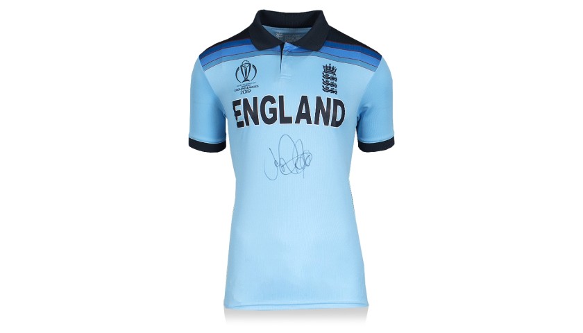 Joe Root Front Signed England Cricket Shirt: 2019 ICC Cricket World Cup Special Edition