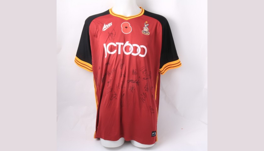 Bradford City Official Poppy Shirt Signed by the Team