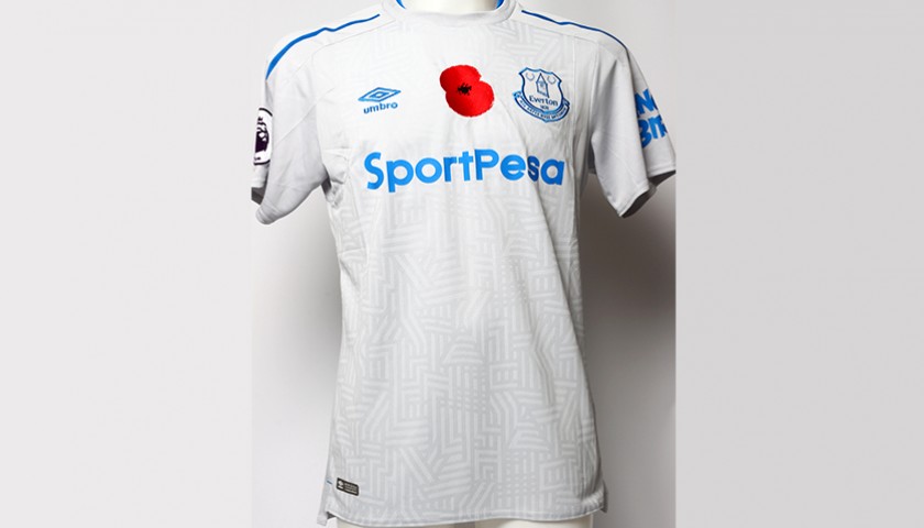 Issued Poppy Away Game Shirt Signed by Everton FC's Muhamed Bešić