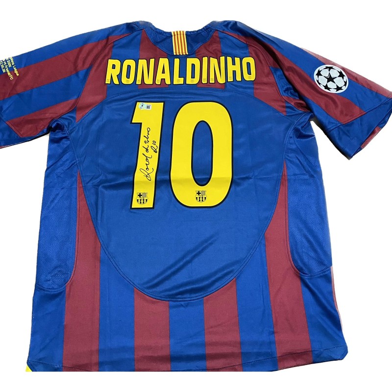 Camicia replica firmata di Ronaldinho del FC Barcelona 2006