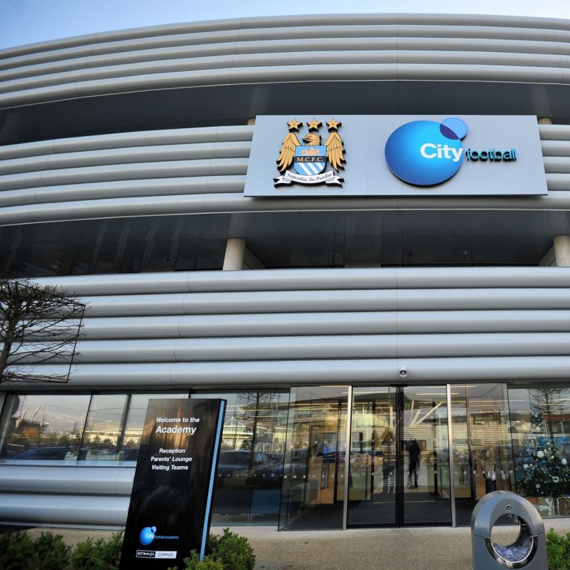 Electronically Lit MCFC Club Crest from the City Football Academy, Academy and Manchester City Women’s entrance  