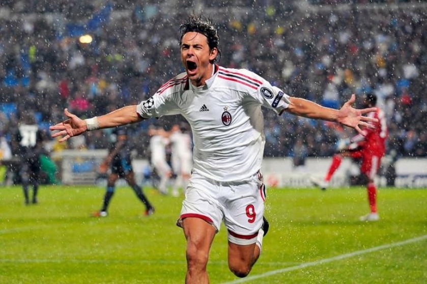 Inzaghi's Signed Match Shirt, Marseille-AC Milan 2009 