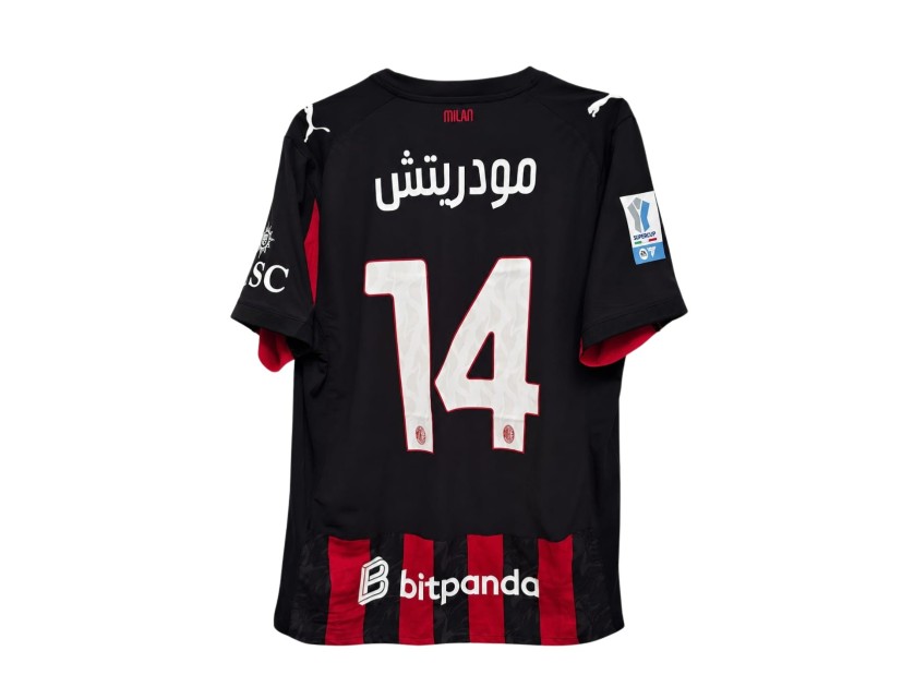 Modric's Milan Match-Issued Shirt, Napoli vs Milan Italian Supercup 2025