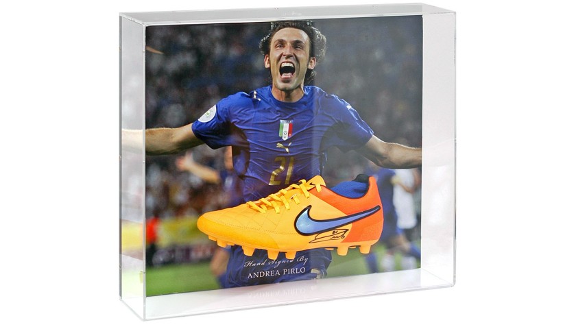 Andrea Pirlo Hand-Signed Italy Football Boot Presentation