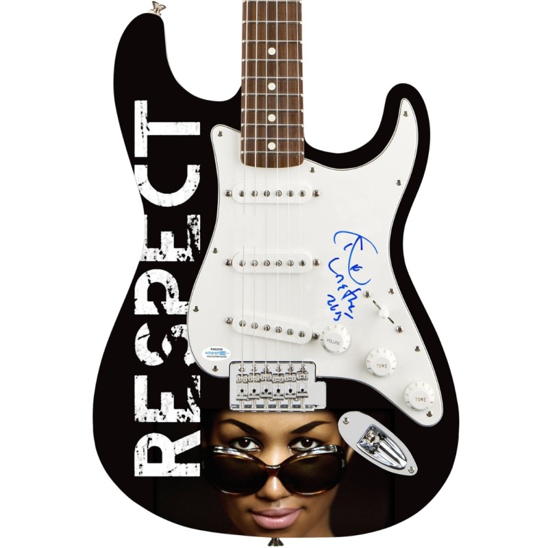 Chitarra grafica con foto firmata Aretha Franklin