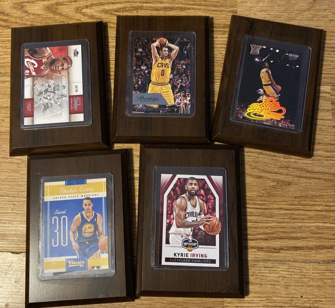 NBA Superstars Card Collection with Plaques