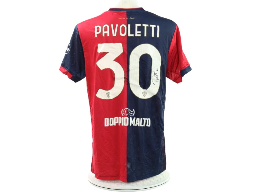 Maglia Pavoletti Unwashed, Cagliari vs Lecce 2025 - Autografata