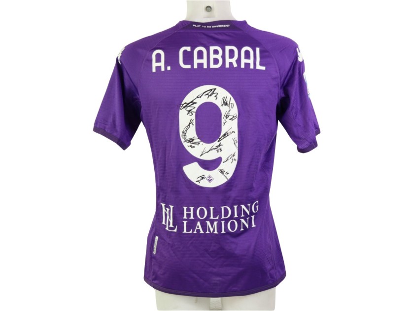 Cabral Official Fiorentina Shirt, 2022/23 - Signed by the Squad