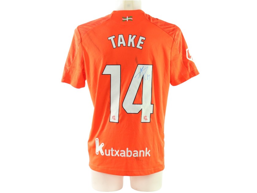 Take's Signed Unwashed Shirt, Alaves vs Real Sociedad 2025
