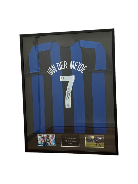 Maglia Inter Milan 2004/05 di Andy van der Meyde, firmata e incorniciata