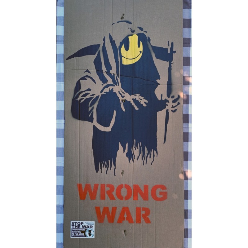 'Grim Greaper Wrong War' Anti Iraq War Cardboard (after)
