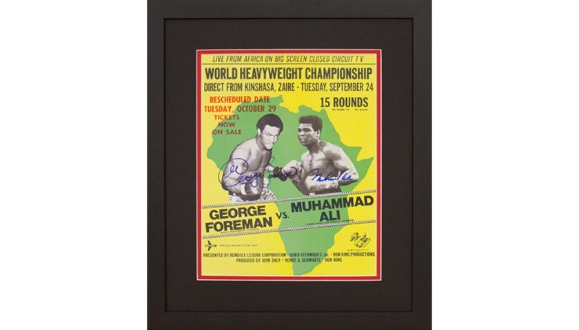 Muhammed Ali vs. George Foreman Signed Championship Fight Night Poster