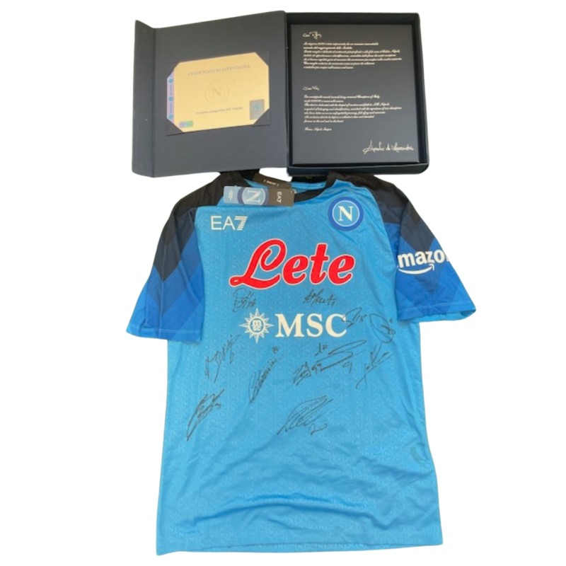Official Napoli Shirt 2022/23 with Box - Signed by the Squad